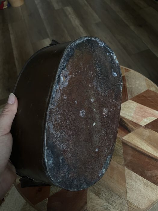 Rustykalny pojemnik metalowy / doniczka / koszyk na drobiazgi