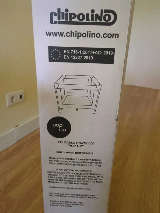 Parque de Viagem Chipolino Pop Up - Novo, Nunca Aberto - 65€