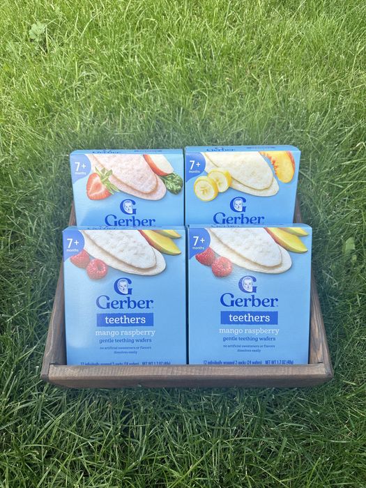 Гербер печиво пафс йогуртові цукерки  бізе  вафлі прорізувачі  кільця