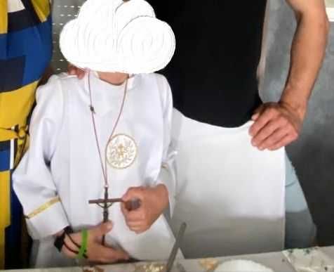 KOMUNIA PIĘKNA ALBA KOMUNIJNA dla chłopca krótka do spodni