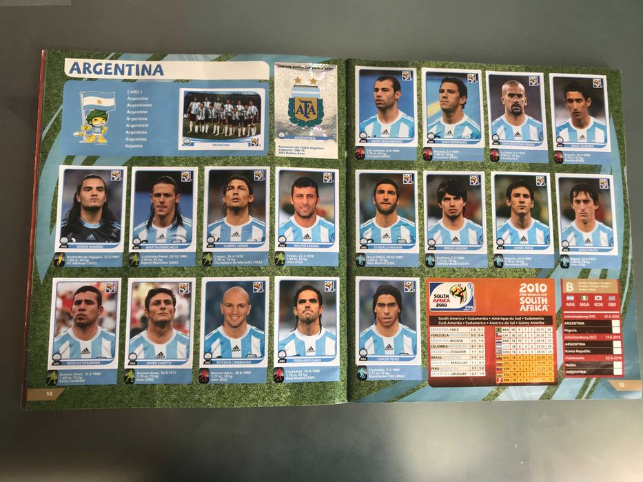 Caderneta Mundial futebol africa sul 2010 album cromos panini seleçao
