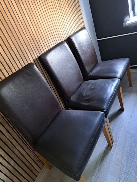 Krzesła skórzane ikea Henriksdal 3 sztuki okazja