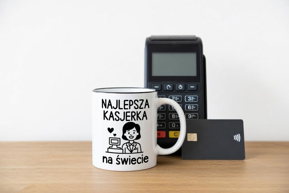 Kubek dla kasjerki smieszny prezent kubek ceramiczny