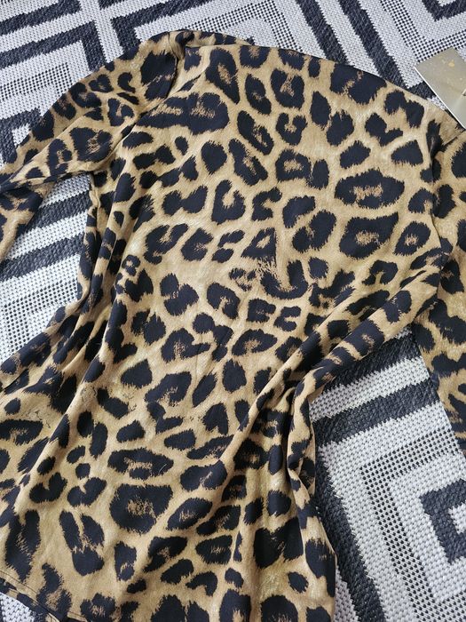Стильна леопардова блузка Zara тигрова рубашка сорочка леопард тигрова
