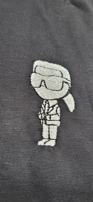 Czarna koszulka męska t-shirt bawełna premium logo Karl L