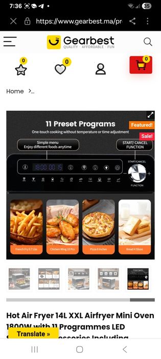 Фритюрниця з гарячим повітрям 14 л XXL, міні-піч з аерофритюрницею 180
