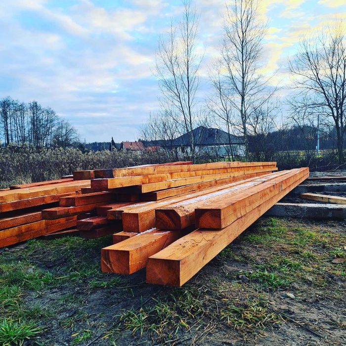 Więźba dachowa, deski szalunkowe, opał kominkowy cięty grubo rąbany