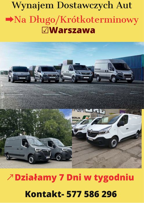TANI WOLNE AUTA Wynajem bus dostawcze Wypożycz Długo/Krótkoterminowy