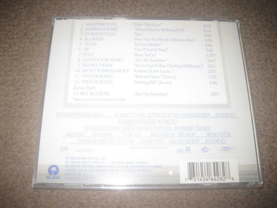 CD da Banda Sonora (OST) do filme "Notting Hill"