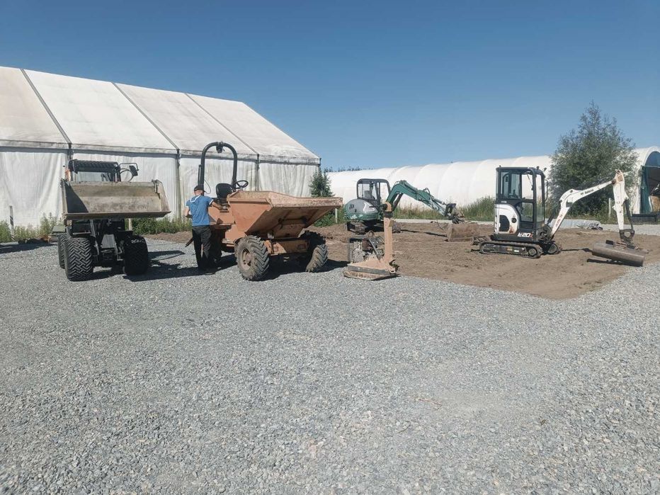 glebogryzarka separacyjna, niwelacja terenu, zakładanie trawników,