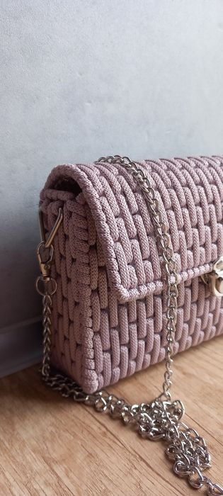 Torebka handmade pudrowy róż