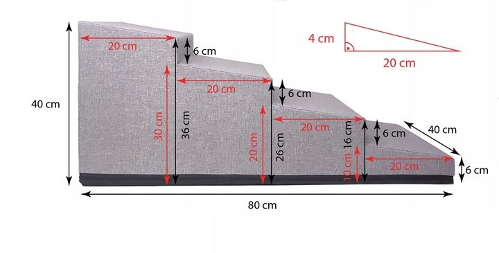 Schody Pochylnia Dla Psa 40cm Stabilne