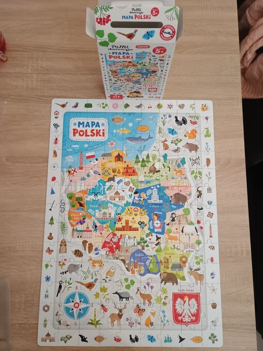 Puzzle CzuCzu Obserwacyjne 117 elementów Mapa Polski, Zabawa i Nauka +5