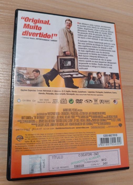 DVD o delator.    .