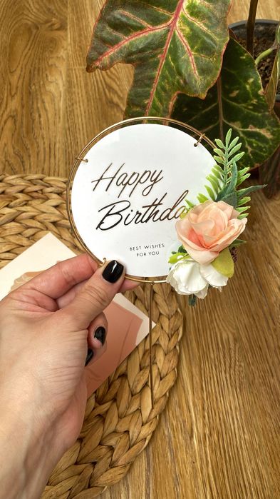 Топер на торт з днем народження happy birthday святковий