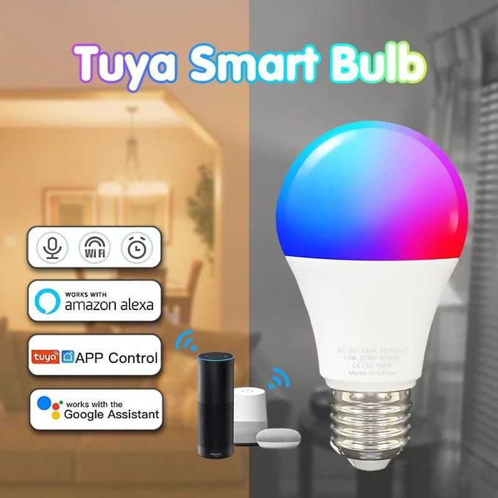 WiFi RGB E27 15W Smart Lamp – Compatible with Alexa/Google Assistant64739242419841123
