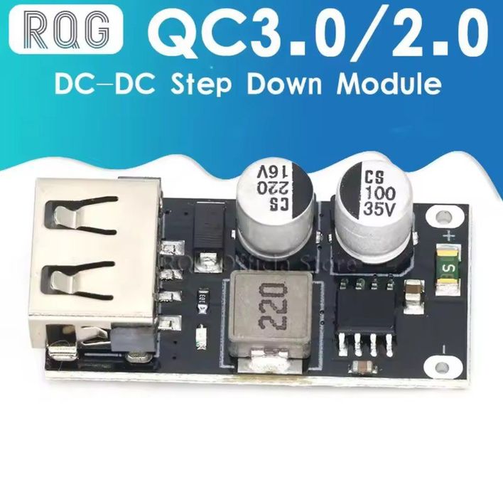 Понижающий модуль преобразователь USB DC-DC 6-32В QC3.0 QC Зарядка
