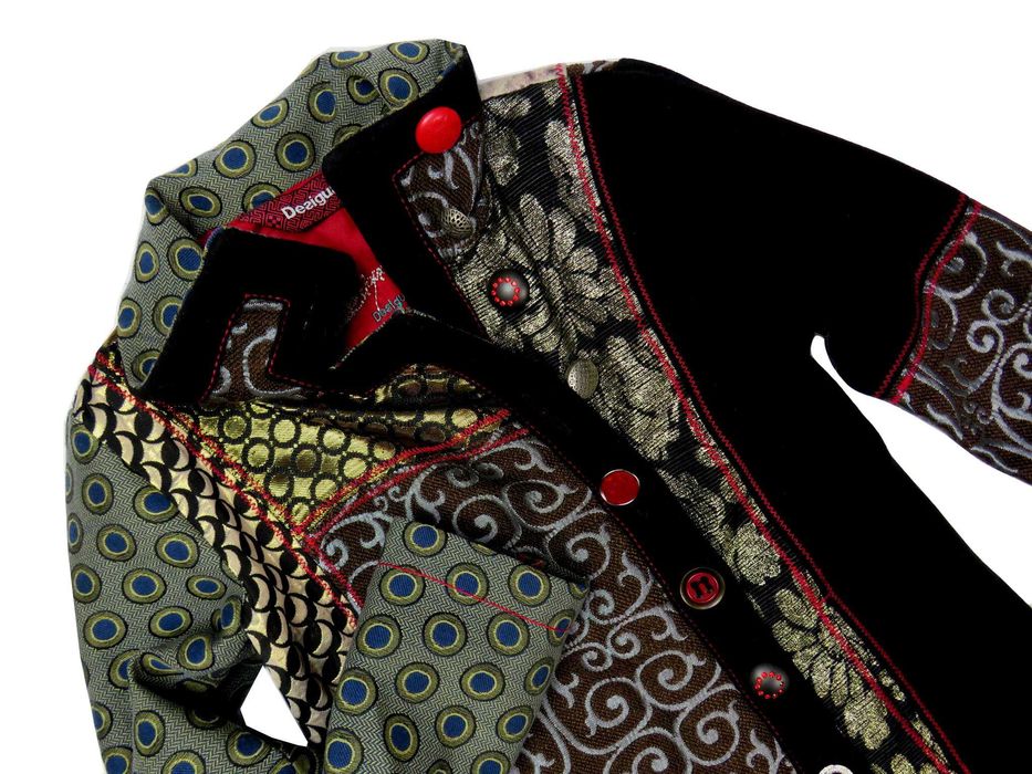 Desigual Patchwork unikatowy płaszcz S/M -50%