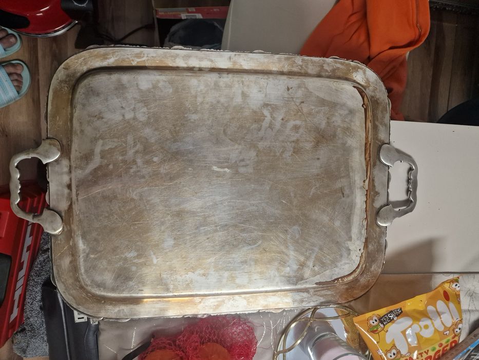 Duża Stara Patera Taca 1890- 1945 srebrna,posrebrzana