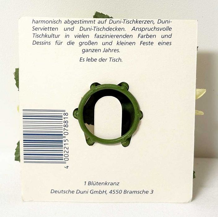 Stroik na świeczkę - sztuczne kwiaty 12 x 3 cm