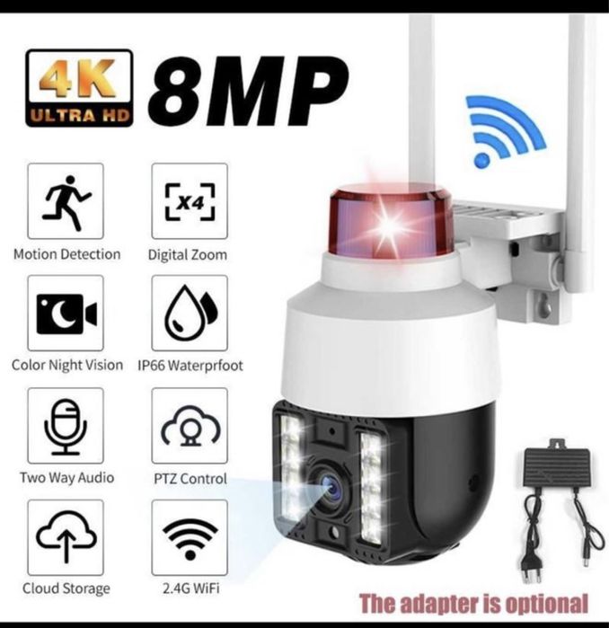 Wi-Fi камера видеонаблюдения. 8Мп. 3840*2160р.