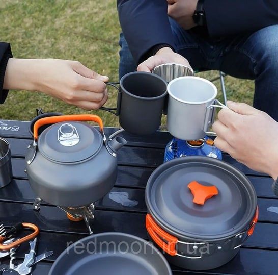 Набір туристичного посуду Посуд для туризму DS-308A Набір в похід 12в1