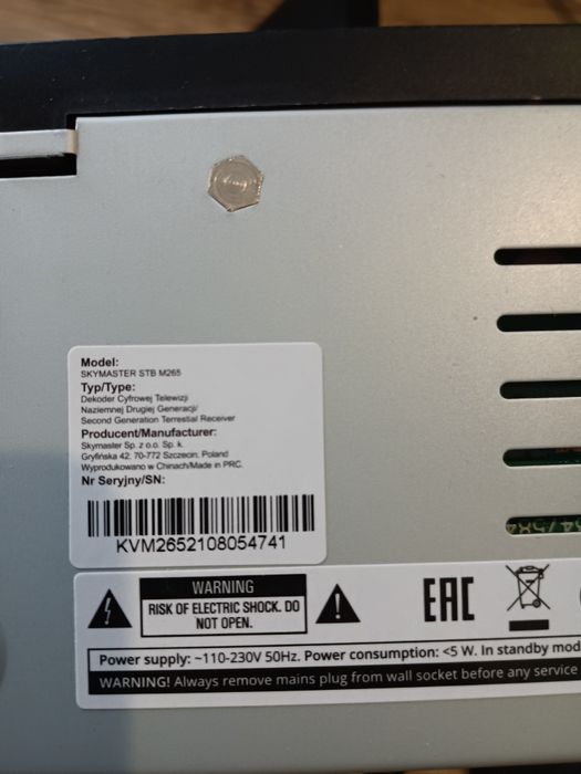 Dekoder do tv Sky master  z pilotem