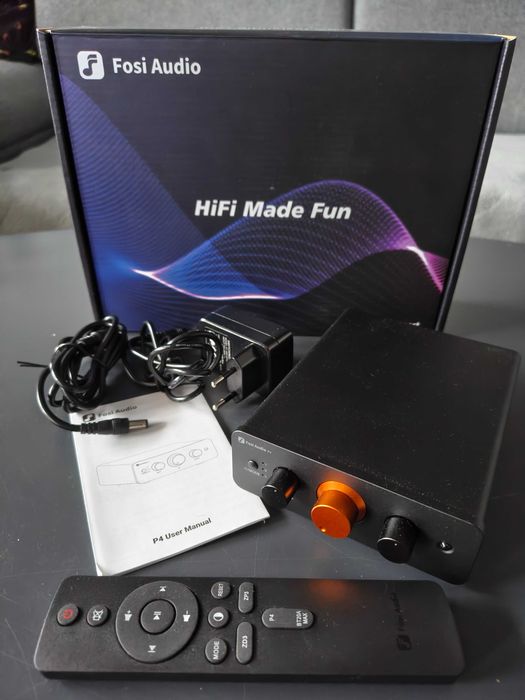 Fosi Audio P4 mini preamp przedwzmacniacz liniowy z pilotem
