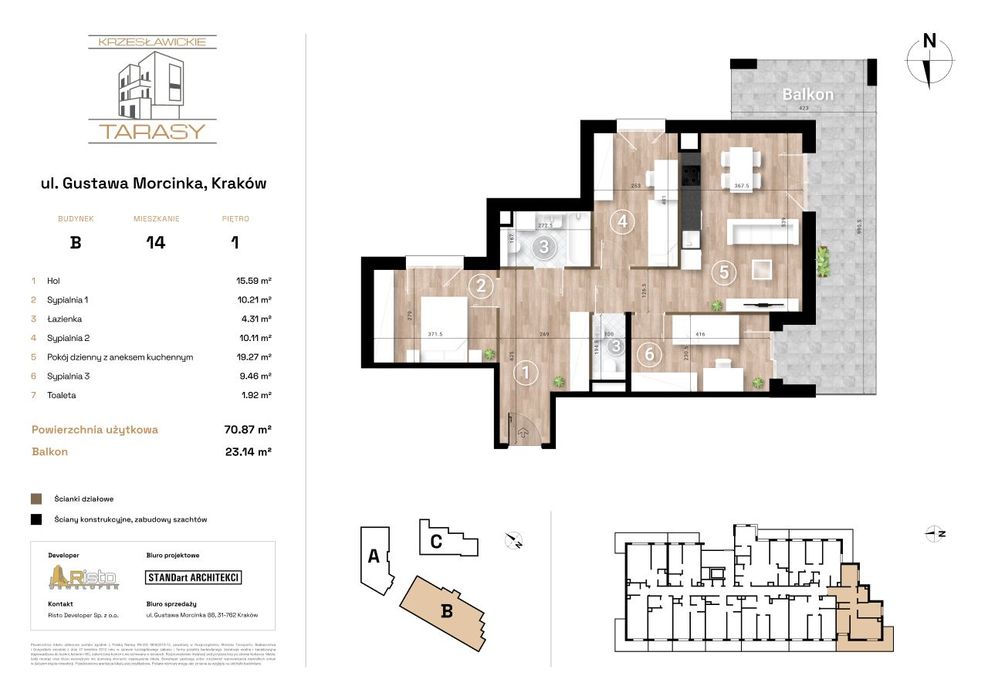 4-pokojowe mieszkanie 70m2 + balkon Bez Prowizji