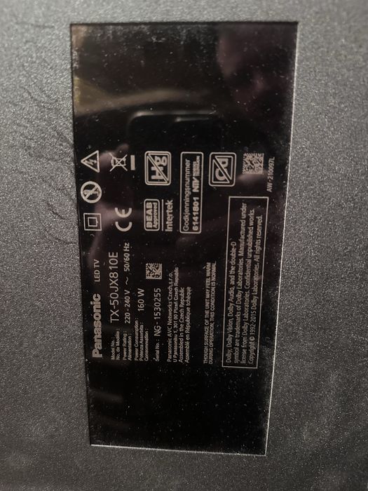 Telewizor Panasonic TX50-JX 8 10E uszkodzona matryca