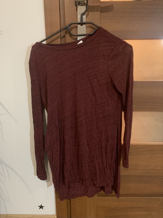 Bordowa / burgundowa luźna cienka bluzka H&M