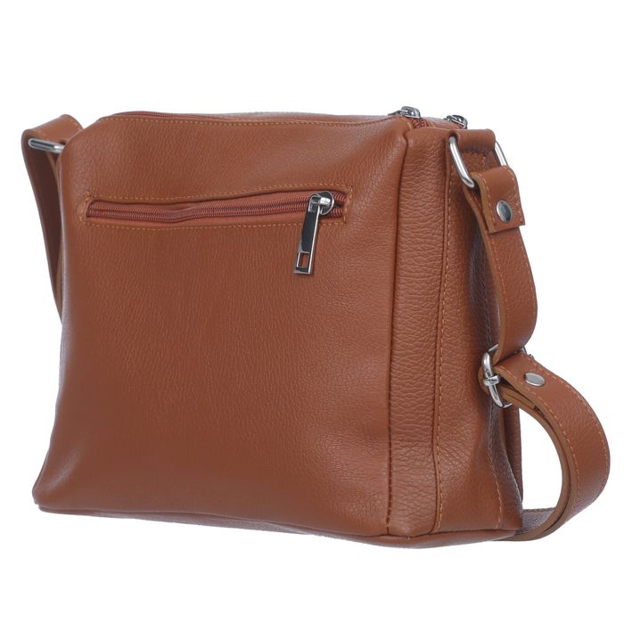 VERA PELLE torebka skórzana listonoszka z paskiem V535 turkusowa