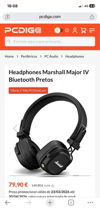 Headphones MARSHALL  MAJOR 4