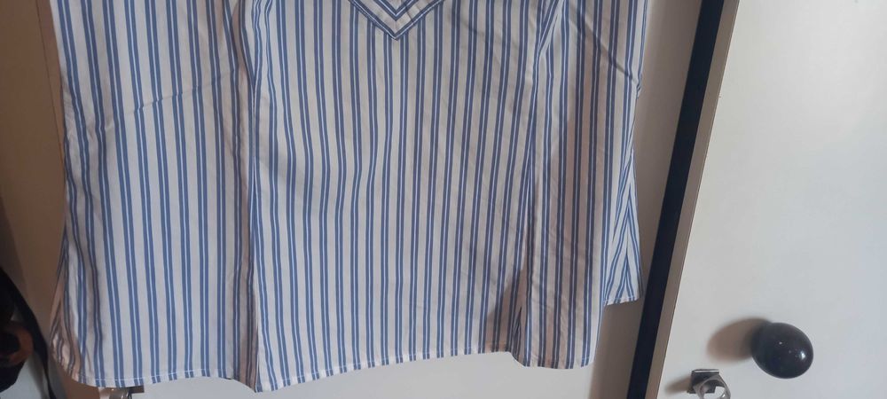 Camisa/blusa branca e azul claro, M - Zara