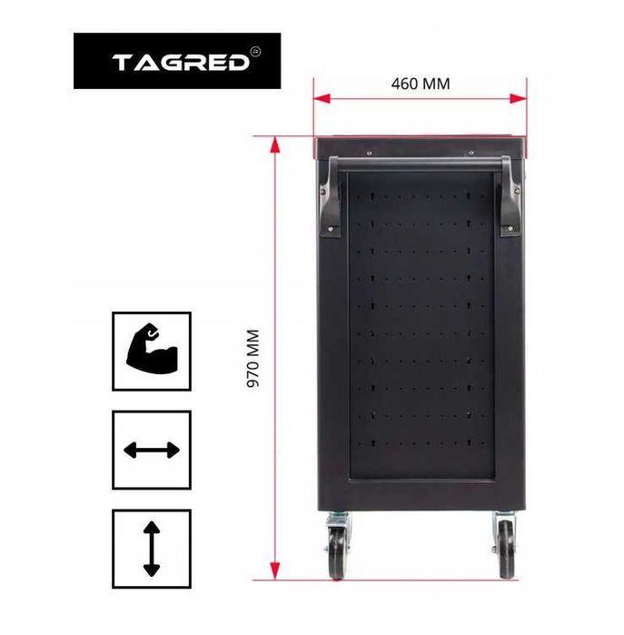 Szafka Warsztatowa Wózek Narzędziowy Serwisowy Schowek Szuflady Ręczna