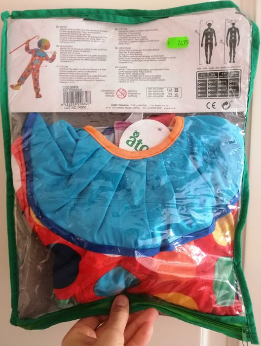 Fantasia de palhaço 5-6 anos