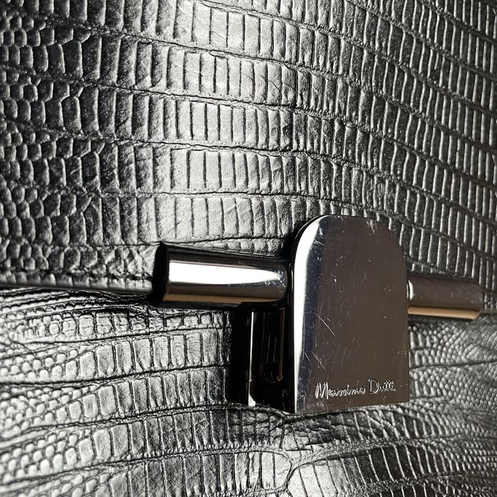 Mala Massimo Dutti Pele Genuína Estruturada Três Compartimentos