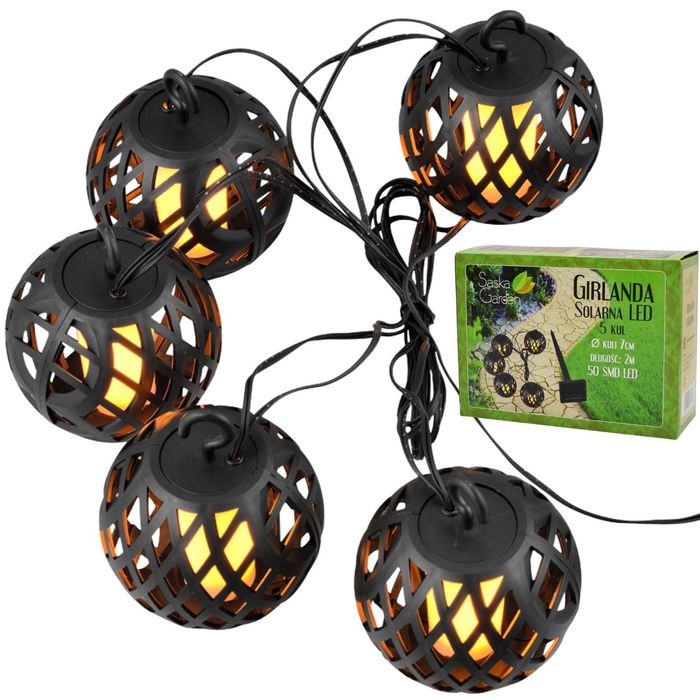 OGNIOWE 7CM 5SZ solarna kule lampa  girlanda