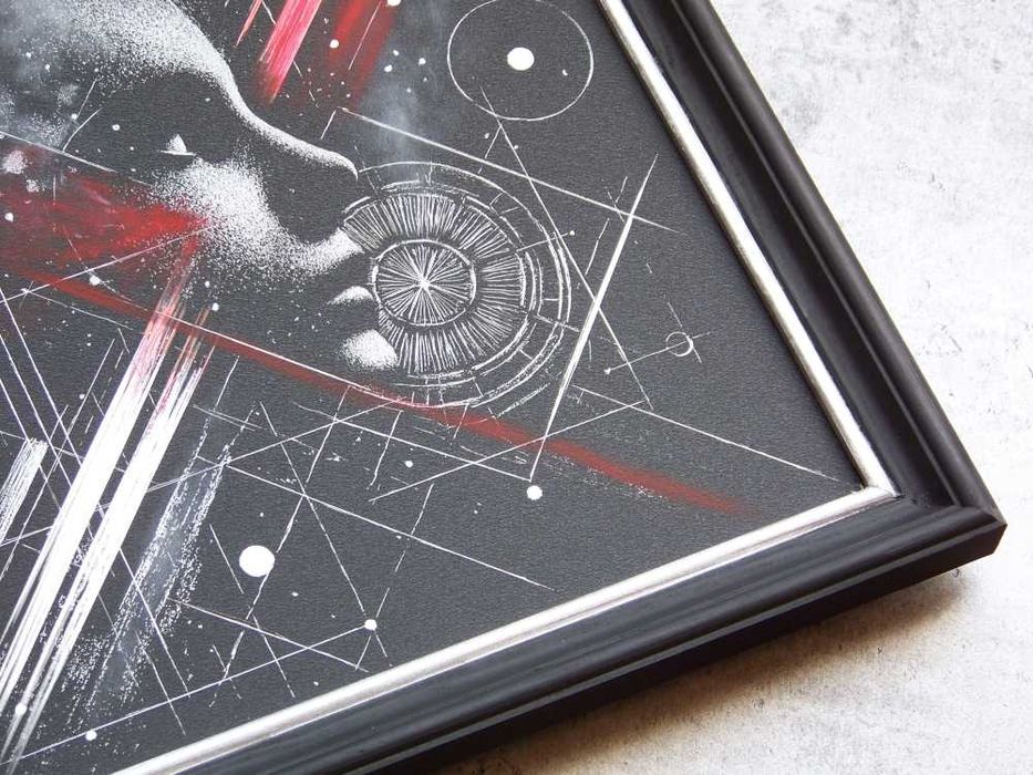 Obraz ręcznie rzeźbiony w blasze oprawiony w ramie... Grawer