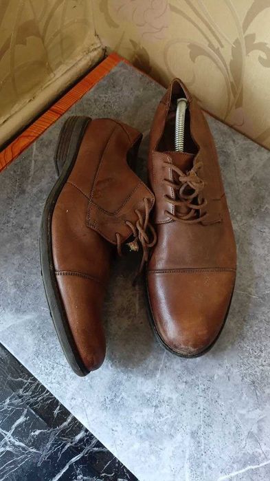 мужские коричневые кожаные туфли оксфорды clarks 44р. 29 см