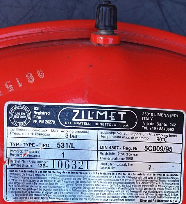 Naczynie przeponowe wzbiorcze do kotła CO Ariston Genus 23, sterownik.