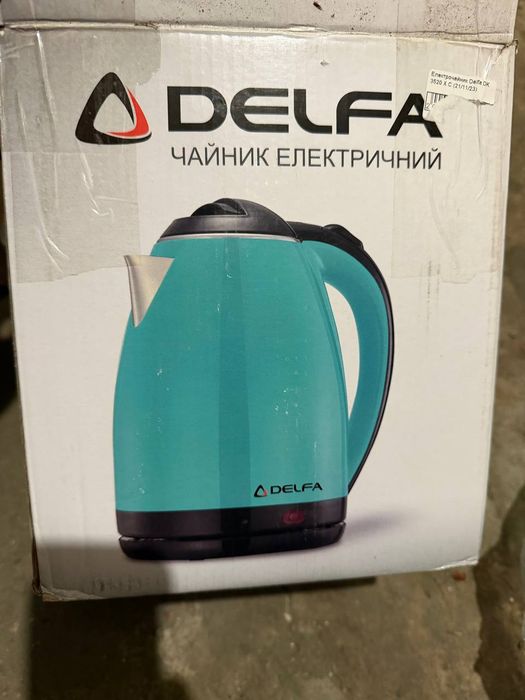 Електрочайник DELFA DK 3520 X Turquoise 1.8 л, 1500 Вт / Электрочайник чайник б/у