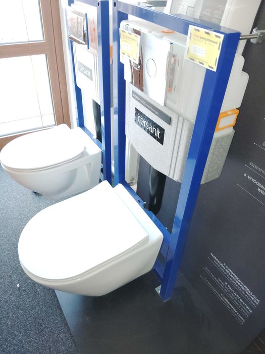 stelaż poddtynkowy wc z miską city oval i przyciskiem Cersanit