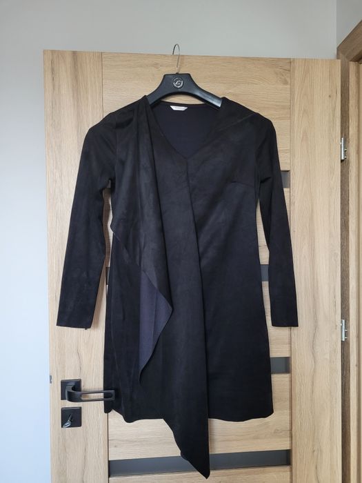 Czarna sukienka welurowa karnawał studniówka