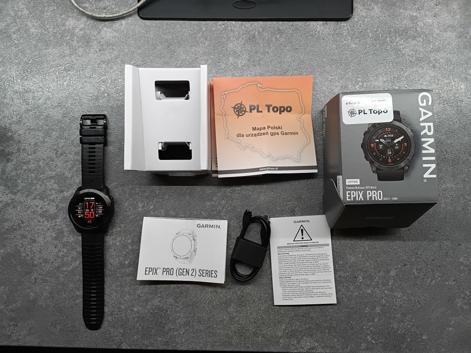 Garmin Epix Pro gen 2 51mm Saphire Carbon Grey DLC Titanium Mapy