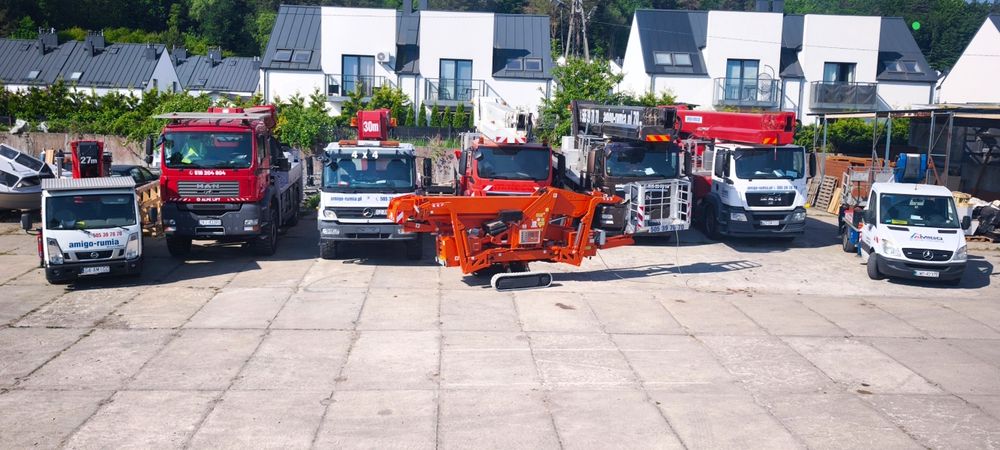 Podnośniki koszowe terenowe wynajem ,od 22 .do 70 metrów roboczych