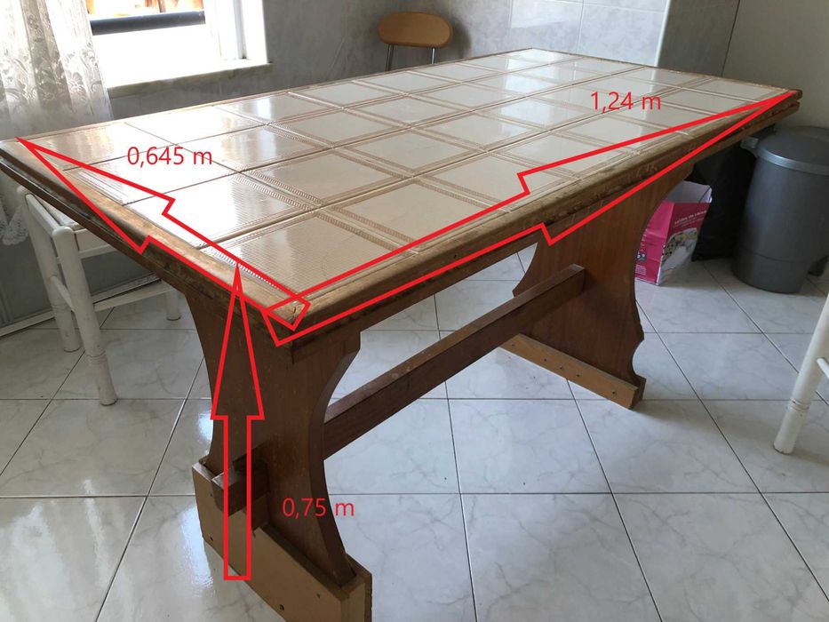 Mesa Cozinha Madeira/Cerâmico