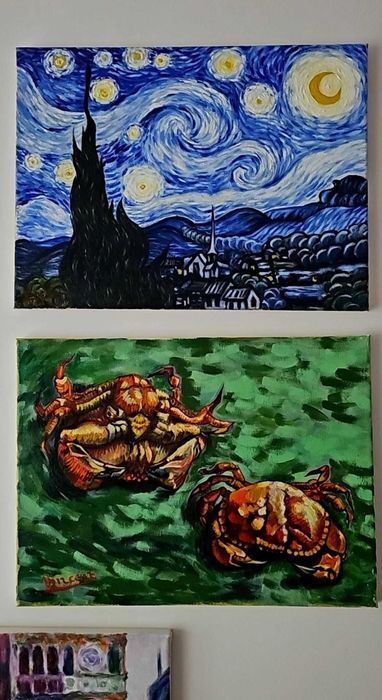 Kopia obrazu Van Gogha"Gwiaździsta noc"!Obraz olejny na płótnie