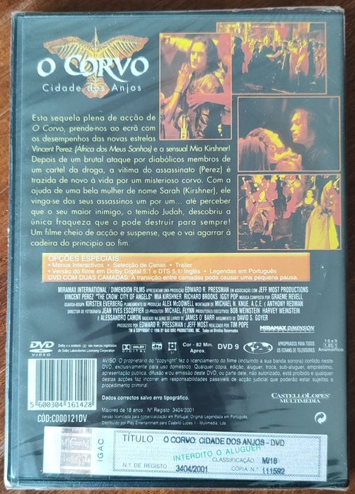 O Corvo: Cidade dos Anjos - The Crow: City of Angels - 1996 -DVD