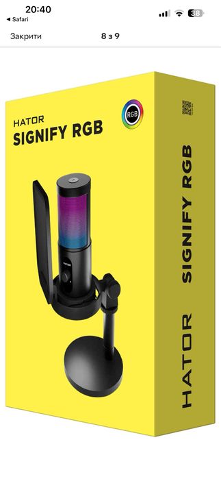 Мікрофон для компʼютера Hator signify rgb
